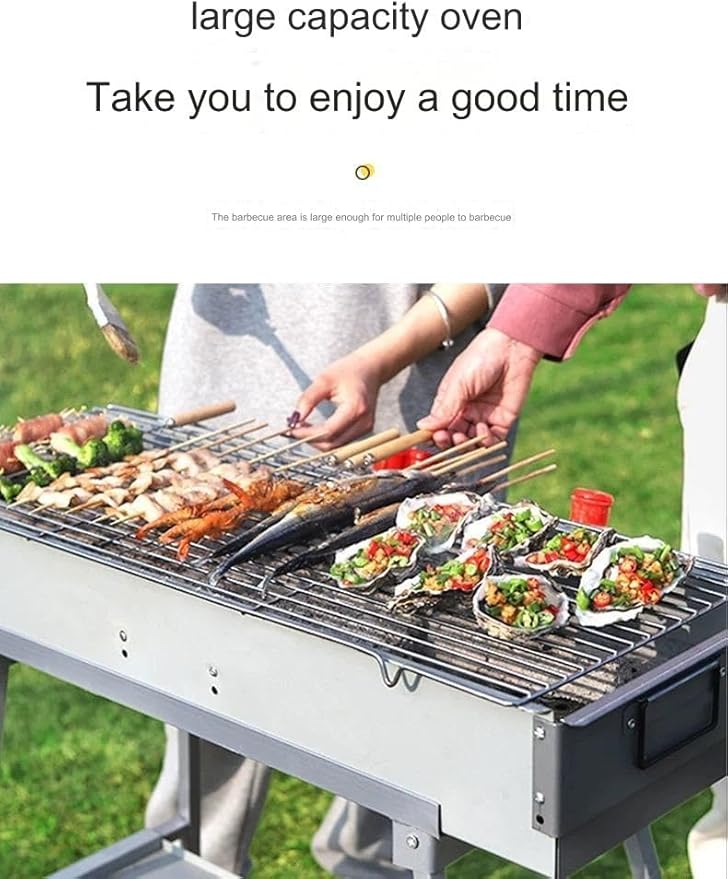 Charcoal Grill Stainless Steel Folding Portable BBQ Kit for Outdoor Cooking, Camping, Hiking, Picnic, Tailgate, Backpacking or Any Outdoor Event(80 * 18 * 67cm)