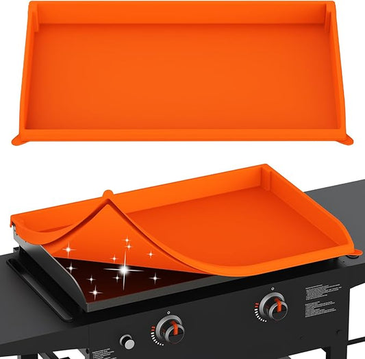 Silicone Griddle Cover for Blackstone - Full Protection Waterproof Griddle Top Cover All Year Round Protective Mat for Black Stone Accessories (28" Orange)