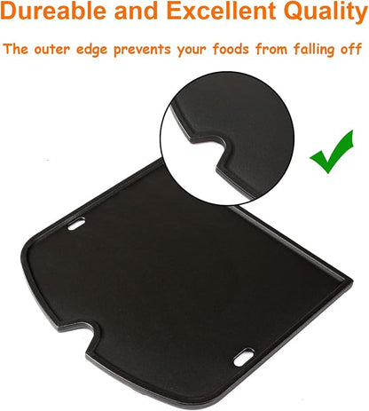 Hisencn 7034 Cast Iron Griddle for Weber Traveler Gas Grill | Cast Iron Griddle for Flat-Top Cooking; Fits Weber Traveler 9010001 Portable Gas Grill; Even Heat Distribution