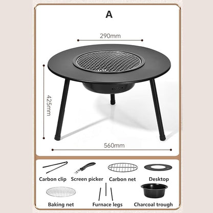 Outdoor Charcoal BBQ Grill Portable Charcoal Barbecue Grill with A Variety of Grilling Accessories Perfect for Outdoor Cooking & Grilling, BBQ, Patios with Carry Bag(A)