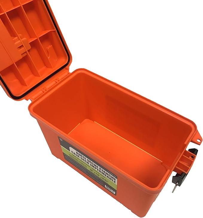 SE Waterproof Dry Box with Detachable Lid – 14" x 7.5" x 8.67" Orange Storage Case with Rubber Gasket Seal, Snap Closures & Handle for Camping, Boating, Fishing Gear & Outdoor Protection - 87466DBL-OR
