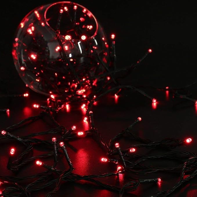 Toodour Solar Christmas Lights Outdoor, 2 Packs Total 144ft 400 LED Solar String Lights with 8 Mode, Outdoor Christmas String Light for Garden, Patio, Fence, Balcony, Xmas Tree Decor - Red