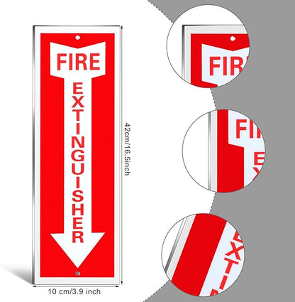 Tondiamo 4 Pack Fire Extinguisher Sign 4 x 16. 5 Inch Fire Rust Aluminum Signs Laminated for Ultimate UV, Weather, Scratch, Water and Fade Resistance, Indoor and Outdoor