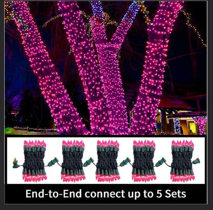Pink Christmas String Lights, 100 Count 19.6 FT Mini Valentine's Lights, Waterproof Pink Lights for Indoor Valentine's Day Garland Wedding Party Festival Xmas Tree Decoration (Pack of 3)