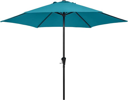 Sunnyglade 9FT Outdoor Patio Umbrella, Market & Table Umbrella with 6 Sturdy Ribs and Crank System, Fade-resistant & Waterproof for Garden Backyard Poolside Deck