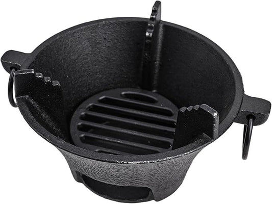 Cast Iron Charcoal Stove,Thickened Bottom for Even Heat Retention and Distribution,Cooktop and Barbecue Grill for Outdoor Cooking, Camping, Picnic,Home Use(16cm)
