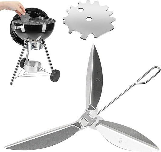 22-1/2-Inch One-Touch Cleaning System Kit, 7444 Replacement Parts-Grill Damper for Weber Grill, Also for Master-Touch Series, Performer Series, and Original Kettle Series 22" Charcoal Grills, Silver