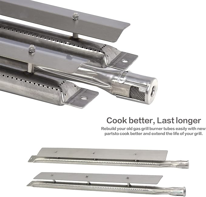 Stainless Steel Burner Tube Replacement for Viking 316-911, VGBQ 30 in T Series, VGBQ 41 in T Series, VGBQ300-2RT/E and Other Gas Grill Parts, SA548A (1-Pack) + SA538A (2-Pack)