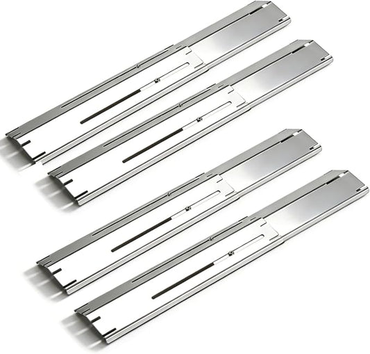 Universal Adjustable Grill Gurner Covers, Flavorizer Bar, Heat Tent, Heat Plate Shields, Flame Tamer for Gas Grill Replacement Parts, Extends 11.75" up to 21" L（4 Pcs