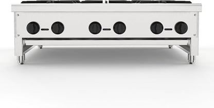 Stainless Steel Stoves,Portable Cooktop with 6 Burners–168,000 BTU,Comes with Conversion Kit for Both Propane & Natural Gas Cooktop Combo.Commercial Gas Stove for Restaurant & School Cafeteria.