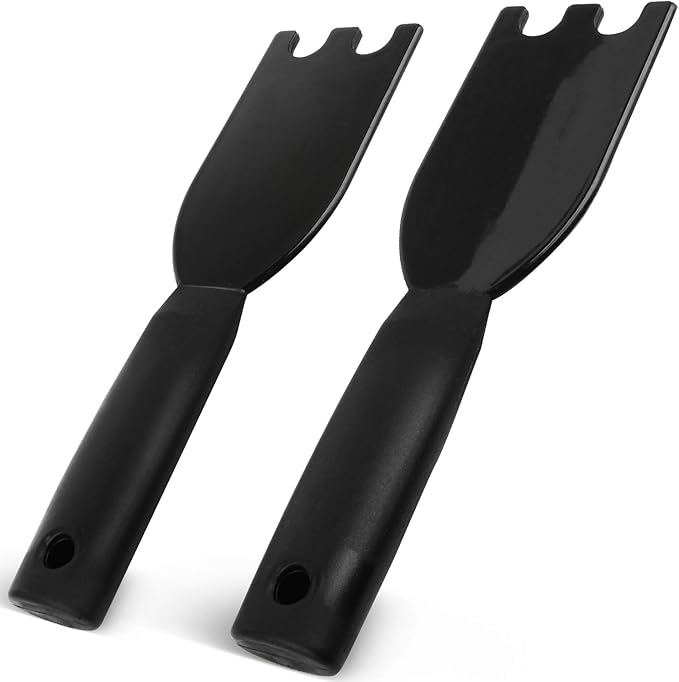 IMPRESA 2-Pack Scraper Spatulas - Compatible with George Foreman Indoor Models - Heat Resistant Up to 400°F Electric Grill Utensils - Ergonomic Cleaning Tool - Black Nylon