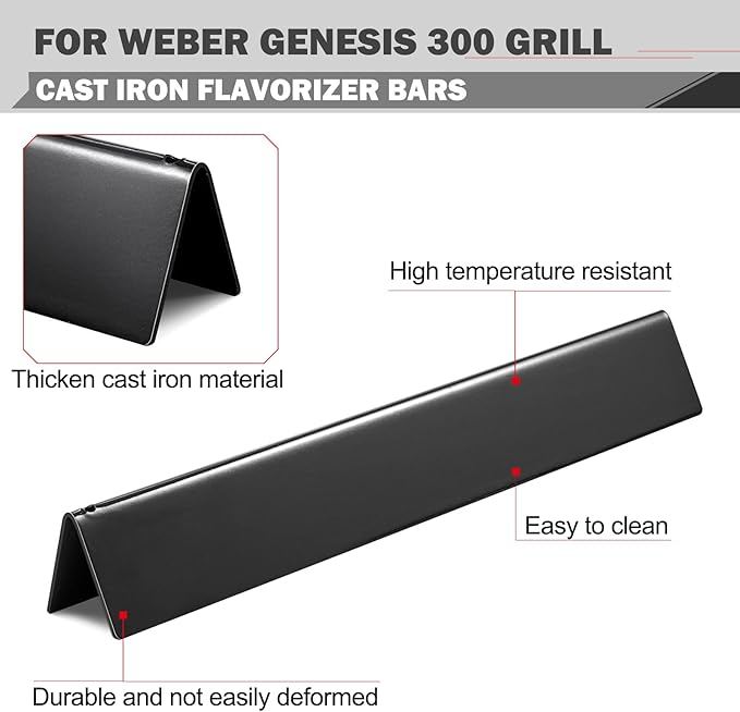 Genesis E310 Grill Replacement Parts 7621 Flavorizer Bars Parts 7524 Grill Grates 65505 Heat Deflector Weber Genesis E-330 E-310 S-330 EP-330 Grill Parts 7620 Flavor Bars Cooking Grates Replacement