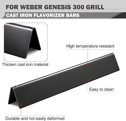 Genesis E310 Grill Replacement Parts 7621 Flavorizer Bars Parts 7524 Grill Grates 65505 Heat Deflector Weber Genesis E-330 E-310 S-330 EP-330 Grill Parts 7620 Flavor Bars Cooking Grates Replacement