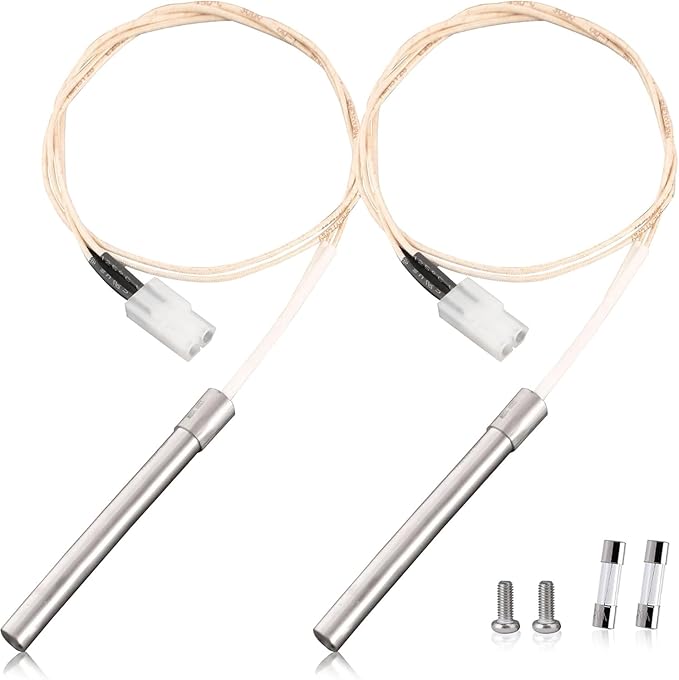 Upgraded 2.0 RPM Auger Motor Replacement Parts for Wood Pellet Grills Smokers Compatible with Pit Boss, Traeger, Camp Chef, Barbecue Accessories,120V 60Hz (2 Pack Hot Rod Ignitor)