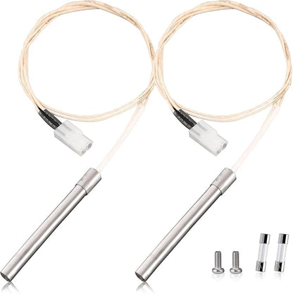 Upgraded 2.0 RPM Auger Motor Replacement Parts for Wood Pellet Grills Smokers Compatible with Pit Boss, Traeger, Camp Chef, Barbecue Accessories,120V 60Hz (2 Pack Hot Rod Ignitor)