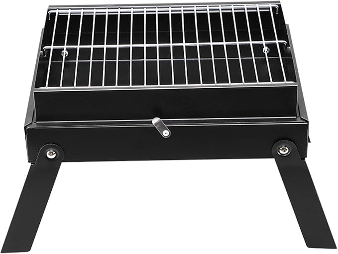 Portable Charcoal Barbecue Grill, Mini Stainless Steel Compact Grill for Travel, Outdoor Cooking and BBQ, Camping Grill Picnic Patio Backyard