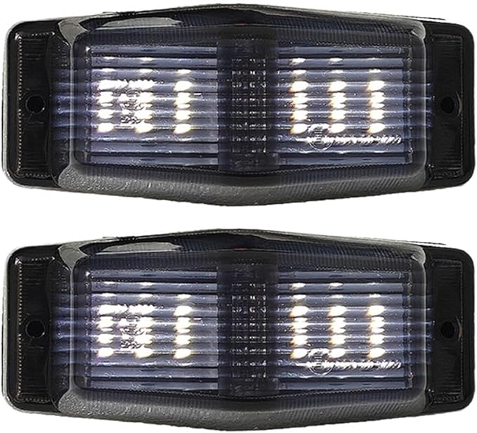 1PC/2PCS 24V LED Marker Light Front Grill Double Burner/Pole Indicator Lamp(2x Smoked White)