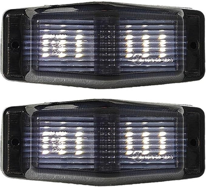 1PC/2PCS 24V LED Marker Light Front Grill Double Burner/Pole Indicator Lamp(2x Smoked White)