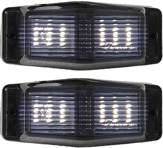 1PC/2PCS 24V LED Marker Light Front Grill Double Burner/Pole Indicator Lamp(2x Smoked White)