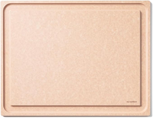 Epicurean BBQ Board 19.5" x 15" Cutting Board with Deep Juice Groove - Dishwasher Safe and Made in the USA, Natural