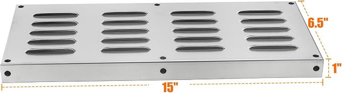 Skyflame Stainless Steel Cubic Venting Panel, 15-Inch by 6-1/2-Inch | Outdoor Masonry Fire Pits/Fireplaces, Kitchen Island