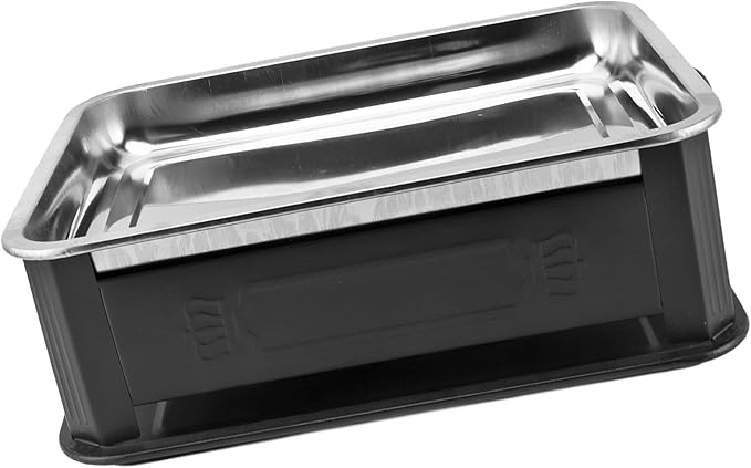 Fish Charcoal Alcohol Stove Stainless Steel Rectangular Grill for Commercial Use 2.2‑4.4lb Fish Pan for Home (Closed Black)