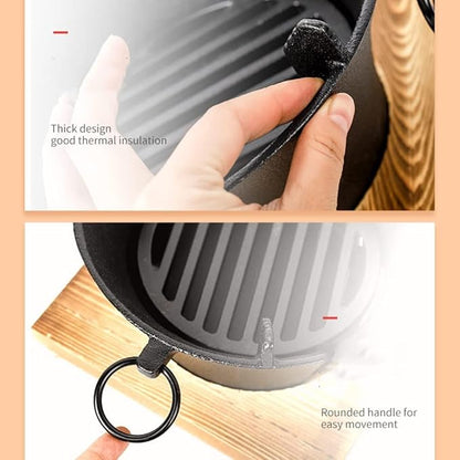 Portable Charcoal BBQ Grill, Table Barbecue Grill with Non-Stick Baking pan,Outdoor Camping Stove for Picnic Garden Balcony (Black 25 * 25cm)