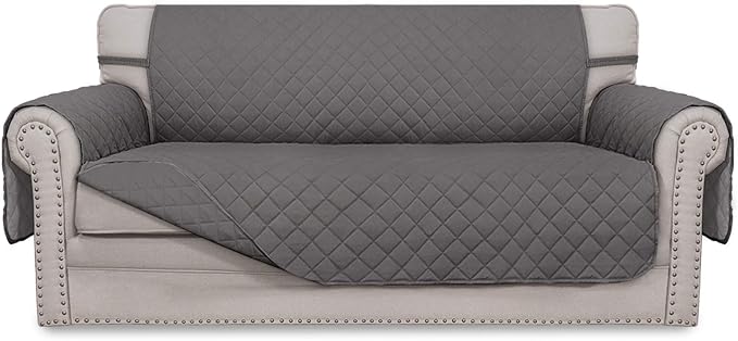 Easy-Going Reversible Couch Cover, 2 Cushion Sofa, Gray/Gray | Oversized Loveseat Slipcover For Dogs, Water Resistant Mat, Living Room, Non-Slip Sofa Cover, Pet Friendly