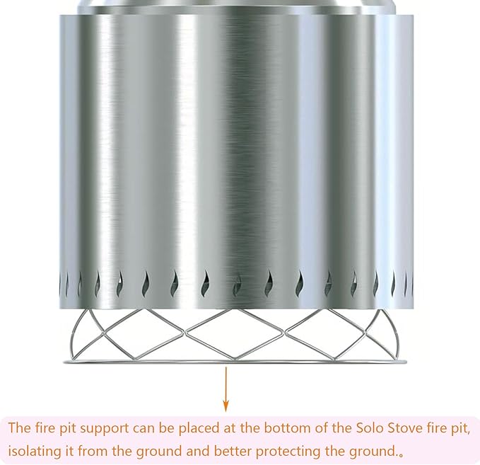 Stainless Steel Round Fire Pit Cooking Grates Accessory Kit for 19.5" Solo Stove Bonfire and Other Firepit, Grill Fire Pit Stand for Outdoor Camping BBQ Picnic Fireplace Tools
