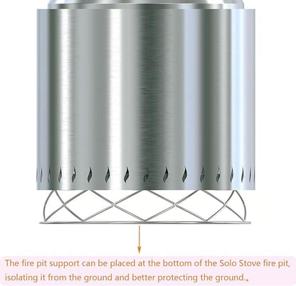 Stainless Steel Round Fire Pit Cooking Grates Accessory Kit for 19.5" Solo Stove Bonfire and Other Firepit, Grill Fire Pit Stand for Outdoor Camping BBQ Picnic Fireplace Tools