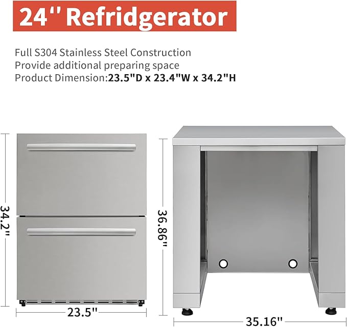 Modular Outdoor Kitchen with 30" 5 Burner Natural Gas Grill Pizza Oven BBQ Grill Cabinet 24" Undercounter Refrigerator Fridge Cabinet Sink Cabinet 6 Pcs