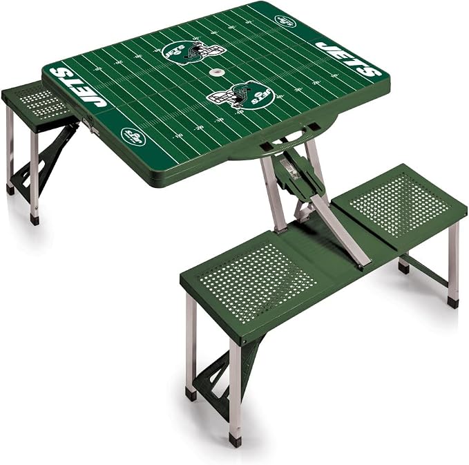 Picnic TIME NFL Football Field Folding Picnic Table, Camping Table, Outdoor Table with Umbrella Hole