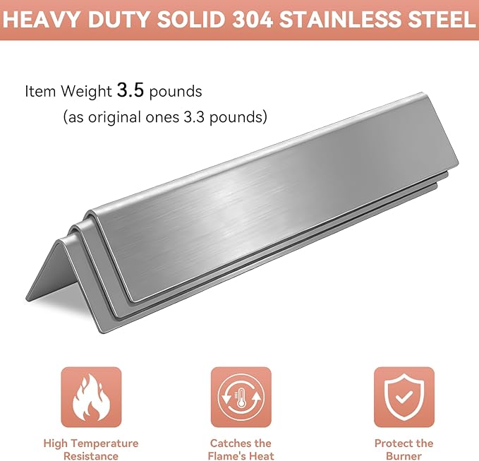 Spirit E-210 15.3" Flavorizer Bars for Weber Spirit I II & GS4 200 Series E210 E220 S210 S215 S220 with Front Control, 7635 Stainless Steel Flavor Bar Fits Weber 67045 68842 69796 Replacement Parts