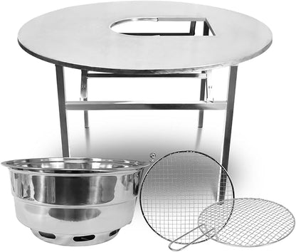 43.5" X 30" Korean BBQ Grill Foldable Outdoor Large Table Charcoal set