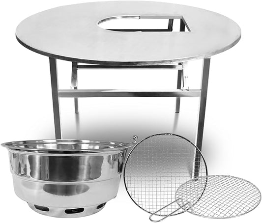 37.5" X 27" Korean BBQ Grill Foldable Outdoor Small Table Charcoal set