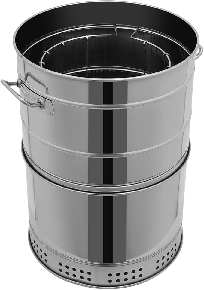 Large Hanging Charcoal Grills, Stainless BBQ Grill Barrel Set with 50 Skewers & Ash Catching Tray Portable Grill with Multiple Clips & 2 Brushes for Travel Camping Picnic Patio Backyard