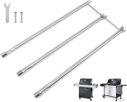 QuliMetal 7508 Grill Burner Tube for Weber Genesis Silver B/C Gold B/C, Spirit 700, Spirit E-310, E-320 (Side Control Grills), Weber 900 Grill Parts, 304 Stainless Steel Gas Grill Burner Tube Kit