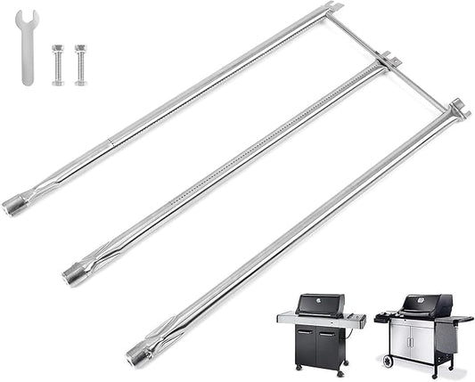 QuliMetal 7508 Grill Burner Tube for Weber Genesis Silver B/C Gold B/C, Spirit 700, Spirit E-310, E-320 (Side Control Grills), Weber 900 Grill Parts, 304 Stainless Steel Gas Grill Burner Tube Kit