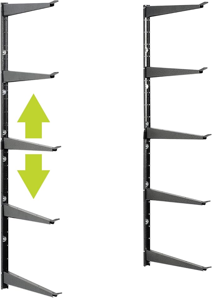 Delta Heavy Duty Lumber Storage Rack Cycle, Holds Up to 800 lbs - Easy to Install Wood Storage Rack with Fully Adjustable Arms - Steel Construction Storage Solution for Garage, Basement & Pantry