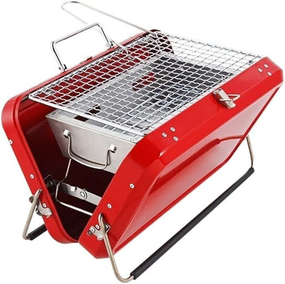 IRYZE Portable Charcoal Grill Barbecue Grill Outdoor Stainless Steel Charcoal BBQ Grill Portable Folding BBQ Tools BBQ Grill for Outdoor (Color : Red)
