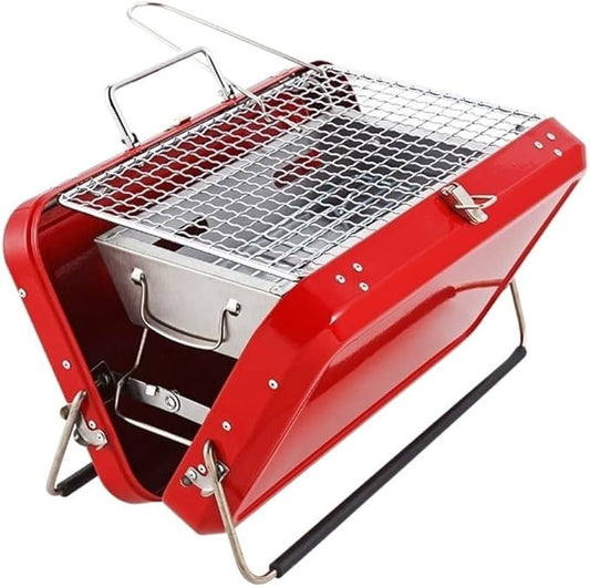 IRYZE Portable Charcoal Grill Barbecue Grill Outdoor Stainless Steel Charcoal BBQ Grill Portable Folding BBQ Tools BBQ Grill for Outdoor (Color : Red)
