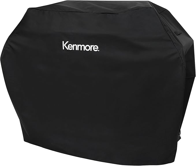 Kenmore 56-Inch Heavy-Duty Grill Cover for Outdoor BBQ Propane Gas Grills, Weather-Resistant, UV- and Fade-Resistant, Universal Fit Cover for 4-Burner Gas Grills, Black
