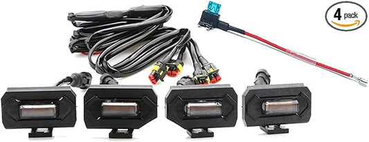 4Pcs White LED Grill Lights Kit for 2020-2022 Toyota Tacoma | for TRD Off-Road & Sport OEM Grille,Black Shell, w/ Wiring Harness,Not for 2020-2021 OEM SR/SR5/Limited/TRD Pro Grilles