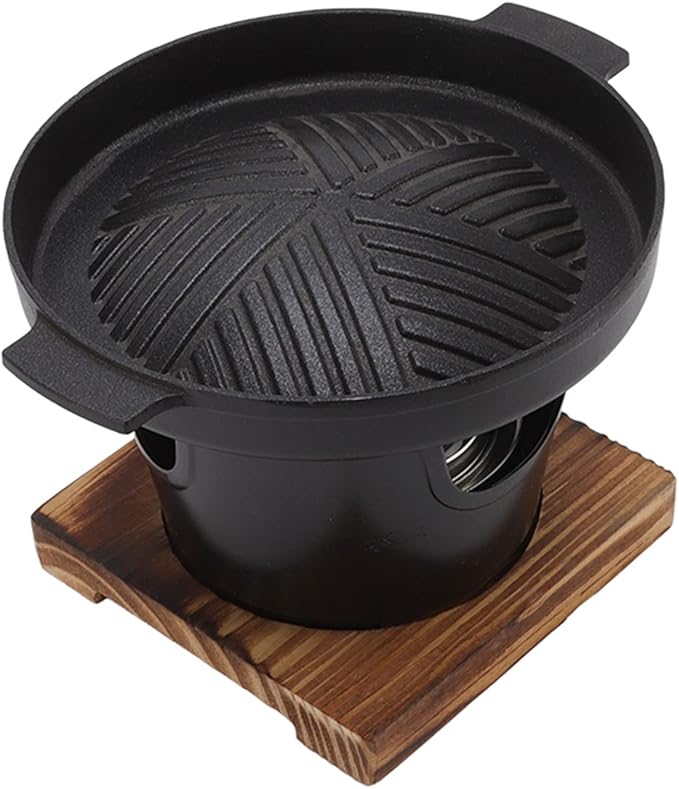 Countertop BBQ Grill, Mini Portable Charcoal Grill Stick Proof Smokeless Removable Stand Grill with Wood Plate for Outdoor Cooking Camping Picnic Home(HN BBQ18D)