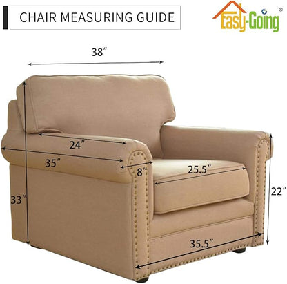 Easy-Going Reversible Couch Cover, Small Chair, Brown/Beige | Machine Washable Slipcover For Dogs, Water Resistant Furniture Mat For Living Room, Non-Slip Sofa Cover, Pet Friendly