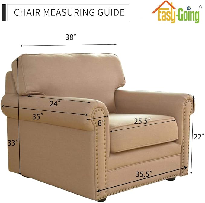 Easy-Going Reversible Couch Cover, Small Chair, Darkgray/Beige | Machine Washable Slipcover For Dogs, Water Resistant Furniture Mat For Living Room, Non-Slip Sofa Cover, Pet Friendly