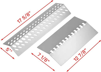 47628 87048 Heat Plates Flame Tamer 4 Burner Grill Replacement Parts for Bull 26038 26039 47629 69008 Bull Angus, Cal Flame G Series G3 G4 P4 Lion Premium L60000 L75000 Stainless Steel Heat Shield