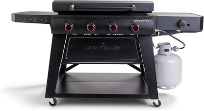 Camp Chef Gridiron Pro- 36" Outdoor Griddle Grill with Side Burner, Flamethrower Ignition & Hinged Lid - Premium 36" Flat Top Grill for Outdoor Cooking
