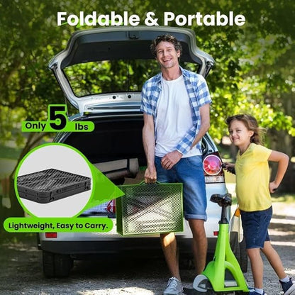 WildFinder Folding Camping Table, 3 Adjustable Height Max 27.5" Portable Grill Table with Mesh Bag, 2x1.3 FT Picnic Table for Outside, Camping, BBQ, Beach, Patio(Black)