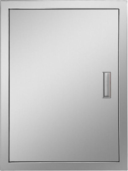 Outdoor Kitchen Door 20" W x 27" H Stainless Steel BBQ Single Access Door Flush Mount Vertical Wall Doors with Handle Suitable for Grilling Station Outside Cabinet Outdoor Kitchen